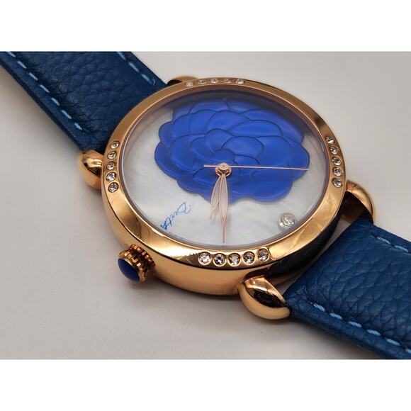 Bertha Quartz Daphne Collection Rose Gold And Blue Leather Watch 38mm - Picture 4 of 11